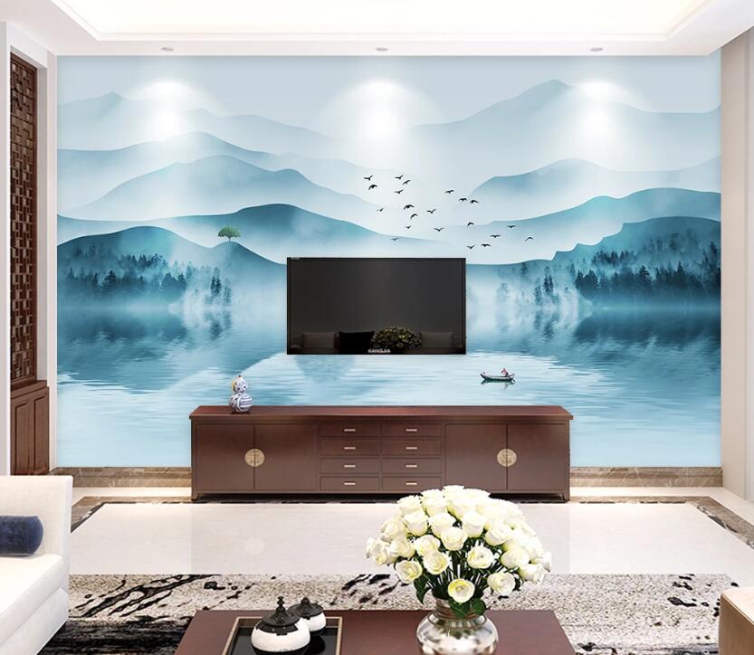 3D Lake Reflection WC1995 Wall Murals