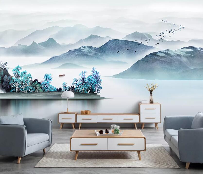 3D Natural Mountain WC1981 Wall Murals