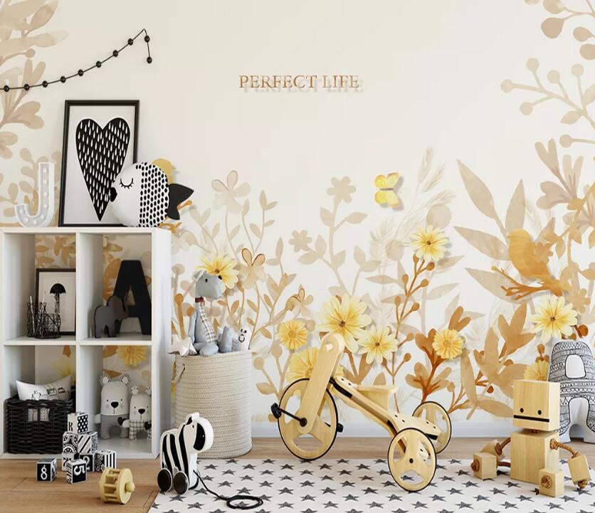 3D Yellow Daisy WC1977 Wall Murals