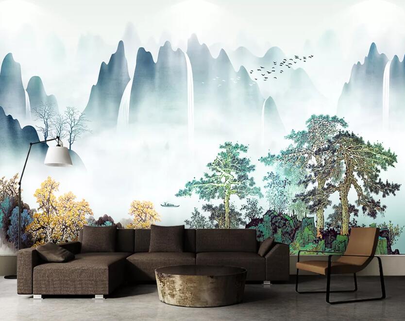 3D Mountain Peak WC1970 Wall Murals