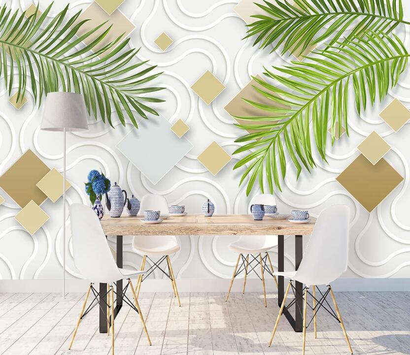 3D Coconut Leaf WC1969 Wall Murals