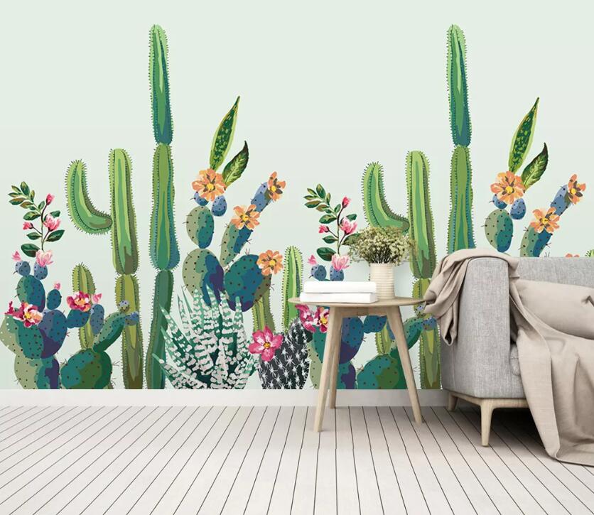 3D Flower Cactus WC1953 Wall Murals