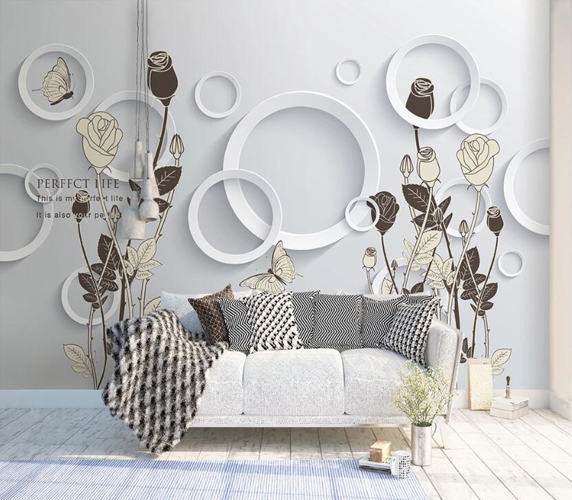 3D Painting Rose WC1945 Wall Murals