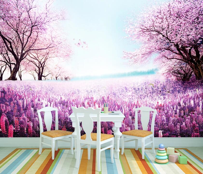 3D Purple Lavender WC1944 Wall Murals