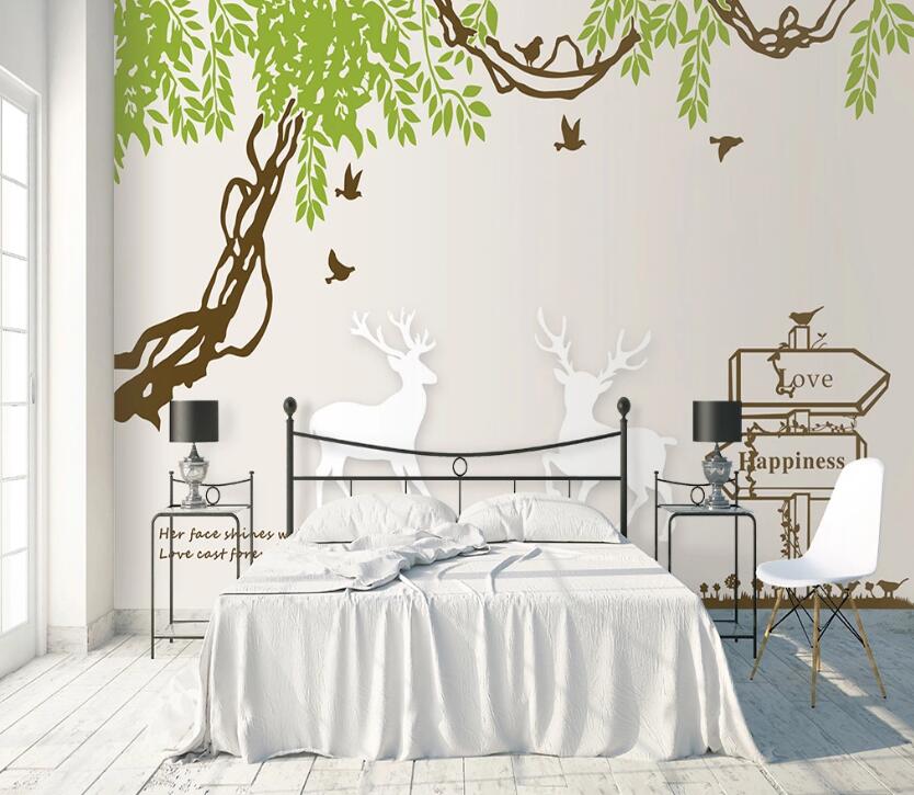 3D Green Leaf WC51 Wall Murals Wallpaper AJ Wallpaper 2 