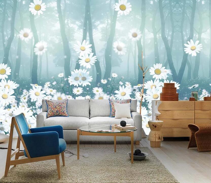 3D Daisy Forest WC46 Wall Murals Wallpaper AJ Wallpaper 2 