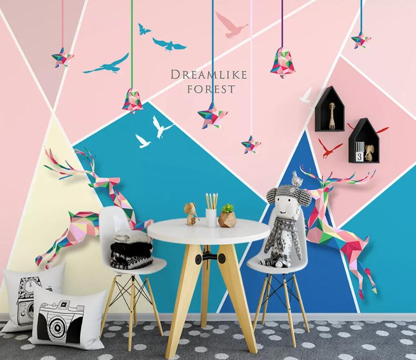 3D Color Deer WC1923 Wall Murals