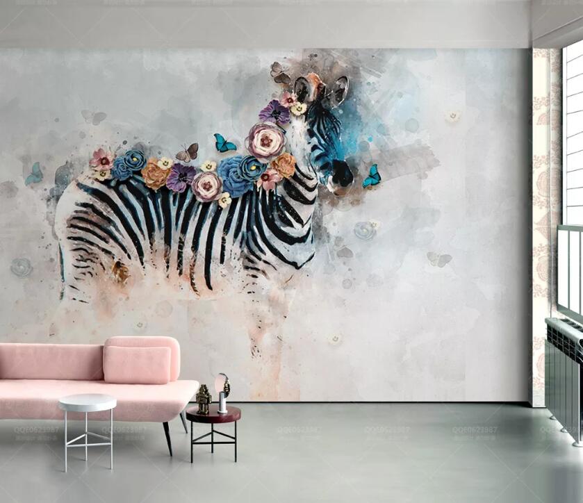 3D Color Zebra WC39 Wall Murals Wallpaper AJ Wallpaper 2 