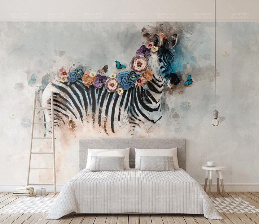 3D Color Zebra WC39 Wall Murals Wallpaper AJ Wallpaper 2 