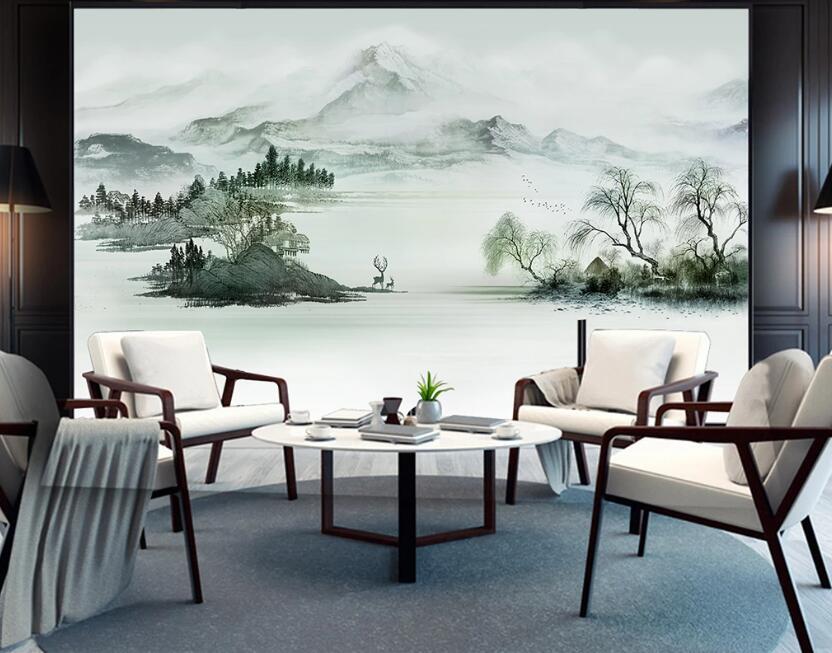 3D Landscape Lake WC1907 Wall Murals