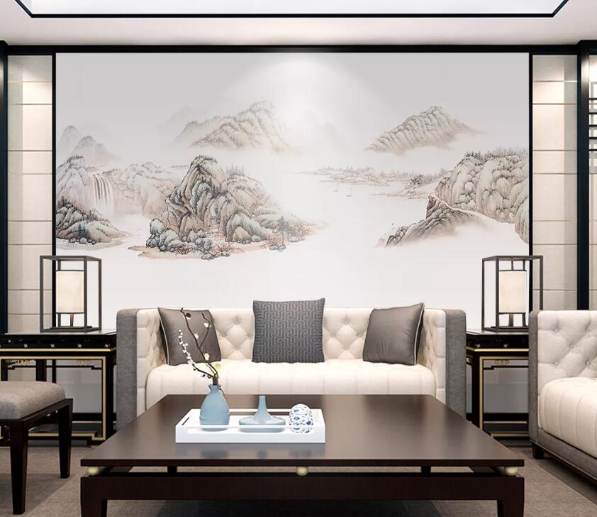 3D Mountain Lake WC1903 Wall Murals