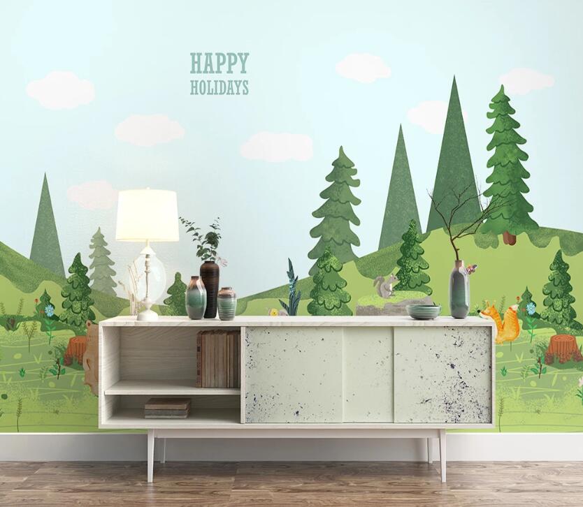 3D Green Woods WC12 Wall Murals Wallpaper AJ Wallpaper 2 