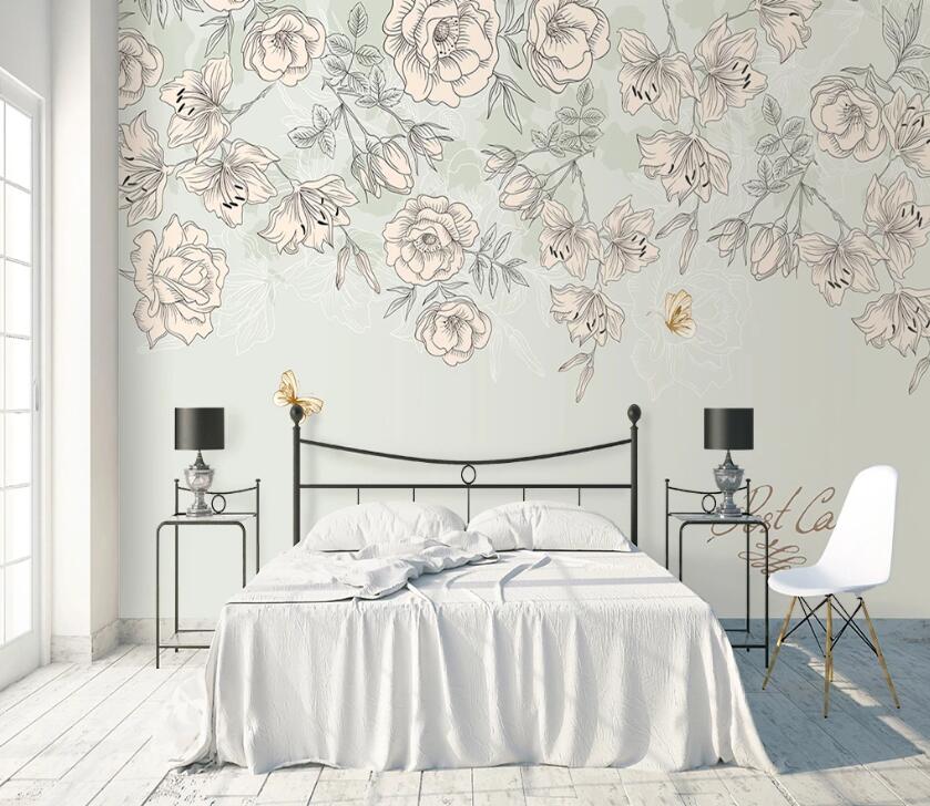 3D Sketch Rose WC1898 Wall Murals