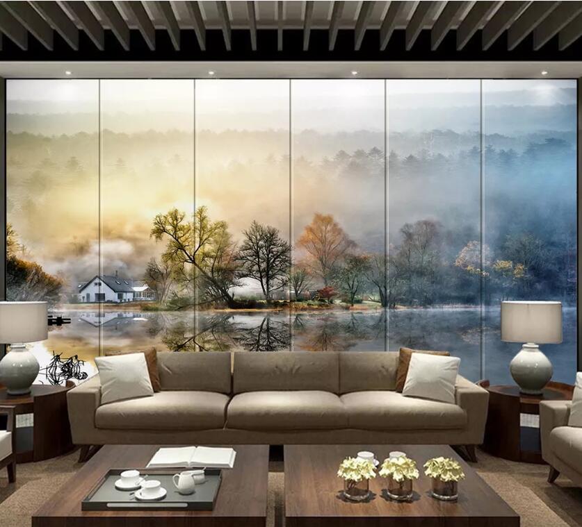 3D Sunset Forest WC1897 Wall Murals