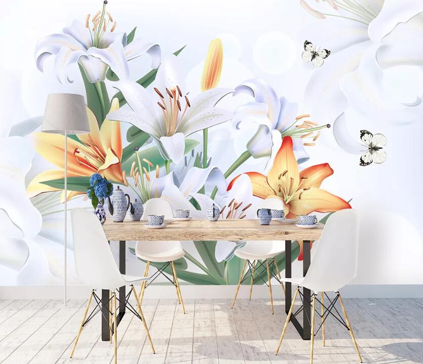 3D Orange Lily WC1892 Wall Murals