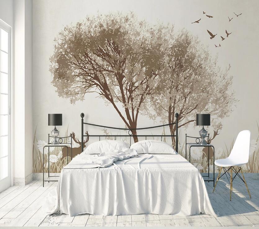 3D Art Paint Tree WC1890 Wall Murals