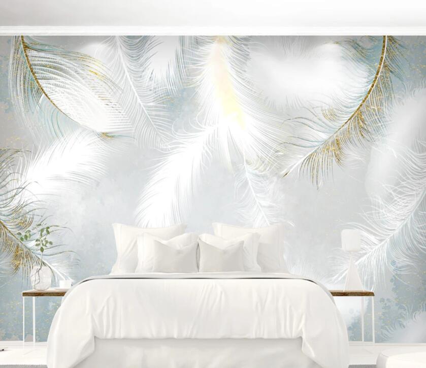 3D White Feather WC33 Wall Murals Wallpaper AJ Wallpaper 2 