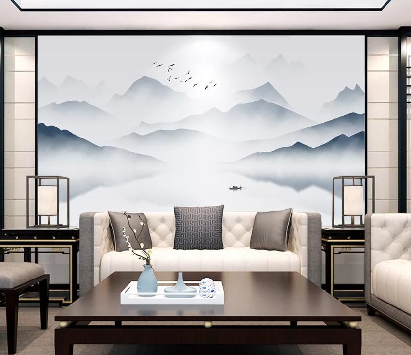 3D Natural Lake WC1970 Wall Murals