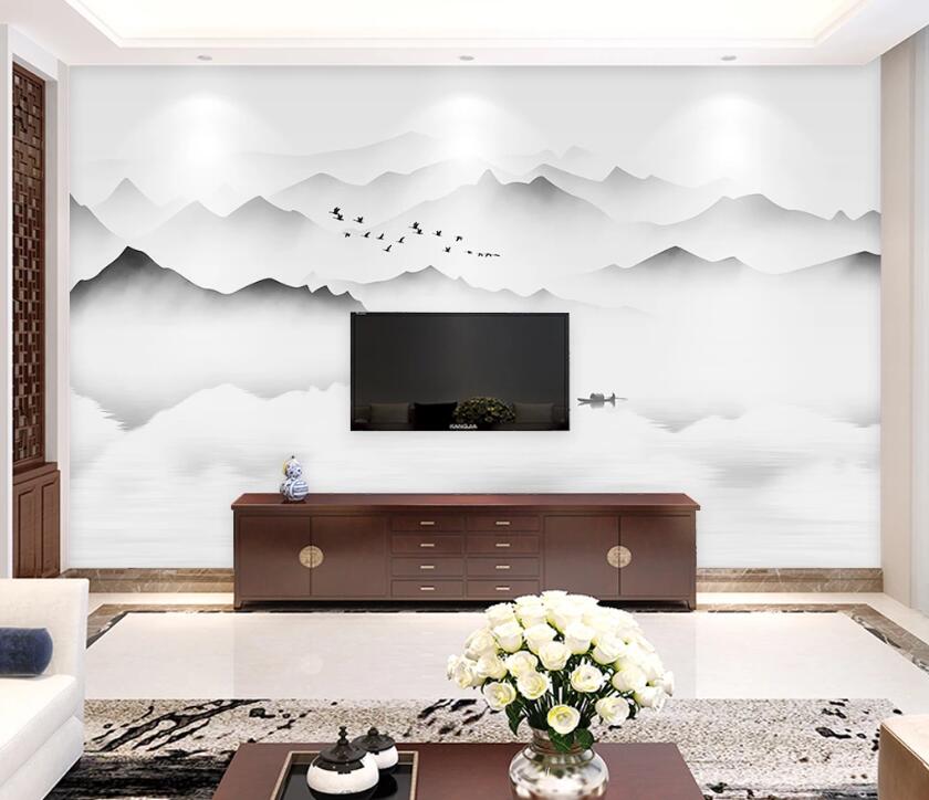 3D Mountain Shadow WC1869 Wall Murals