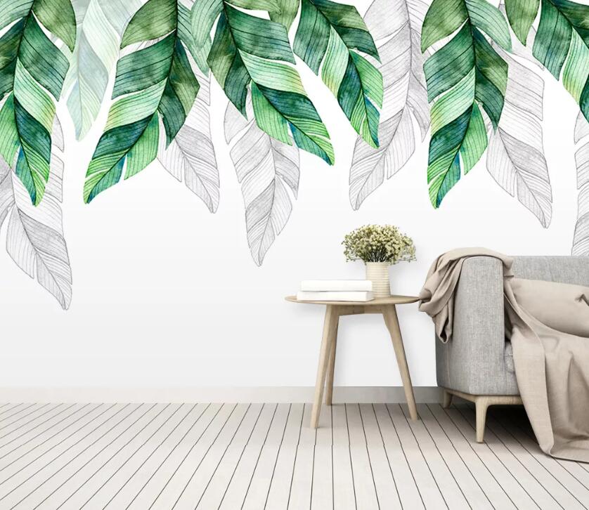 3D Green Leaf WC08 Wall Murals Wallpaper AJ Wallpaper 2 