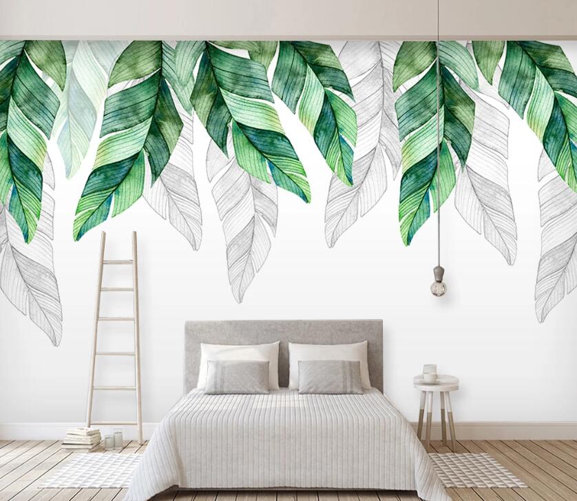 3D Green Leaf WC08 Wall Murals Wallpaper AJ Wallpaper 2 