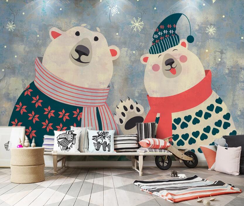 3D Cute Bear WC85 Wall Murals Wallpaper AJ Wallpaper 2 