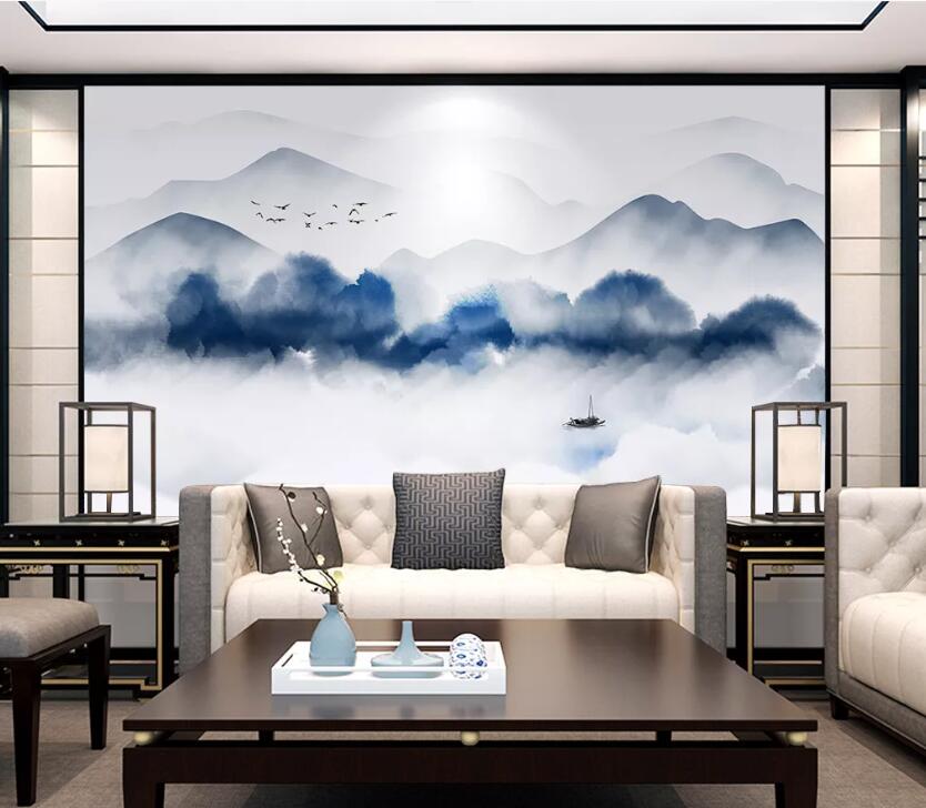 3D Foggy Mountain WC1930 Wall Murals