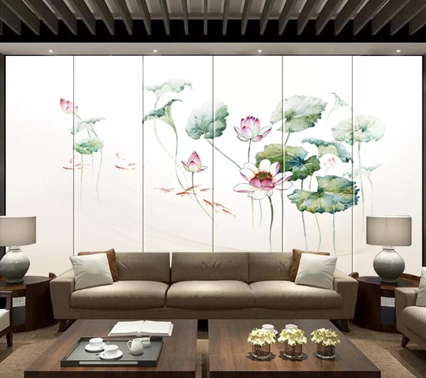 3D Goldfish Lotus WC1827 Wall Murals