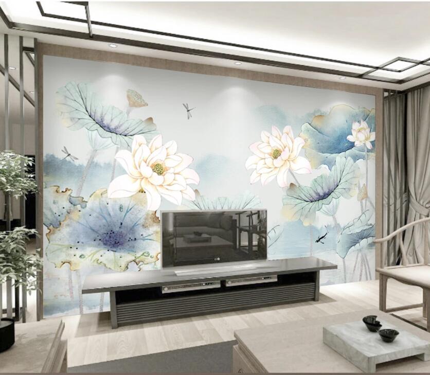 3D Lotus Pond Fish WC1814 Wall Murals