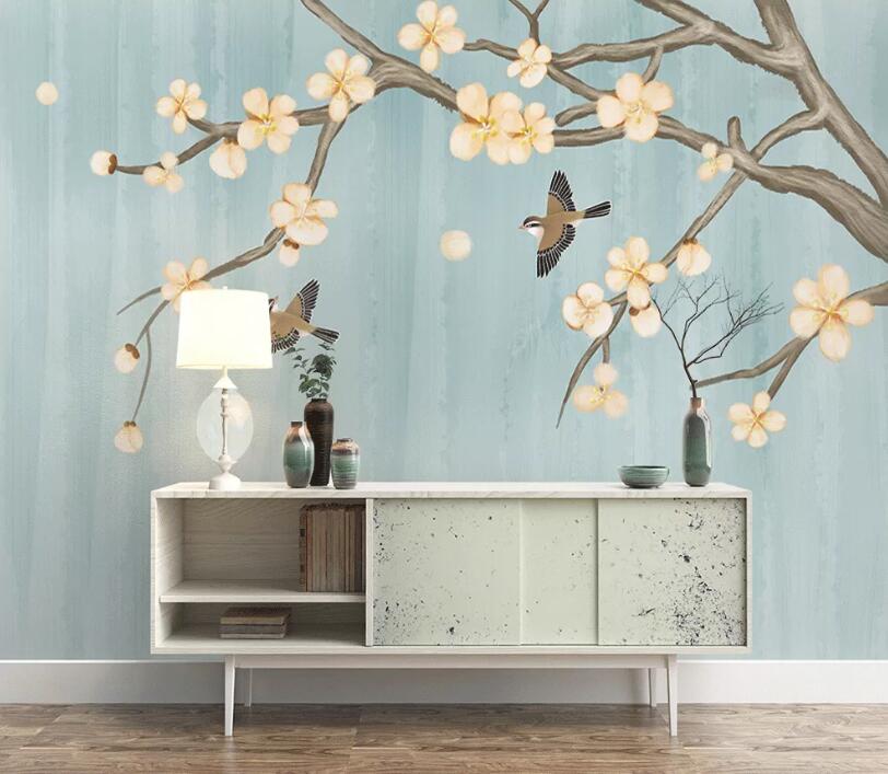 3D Flower Bird WC47 Wall Murals Wallpaper AJ Wallpaper 2 