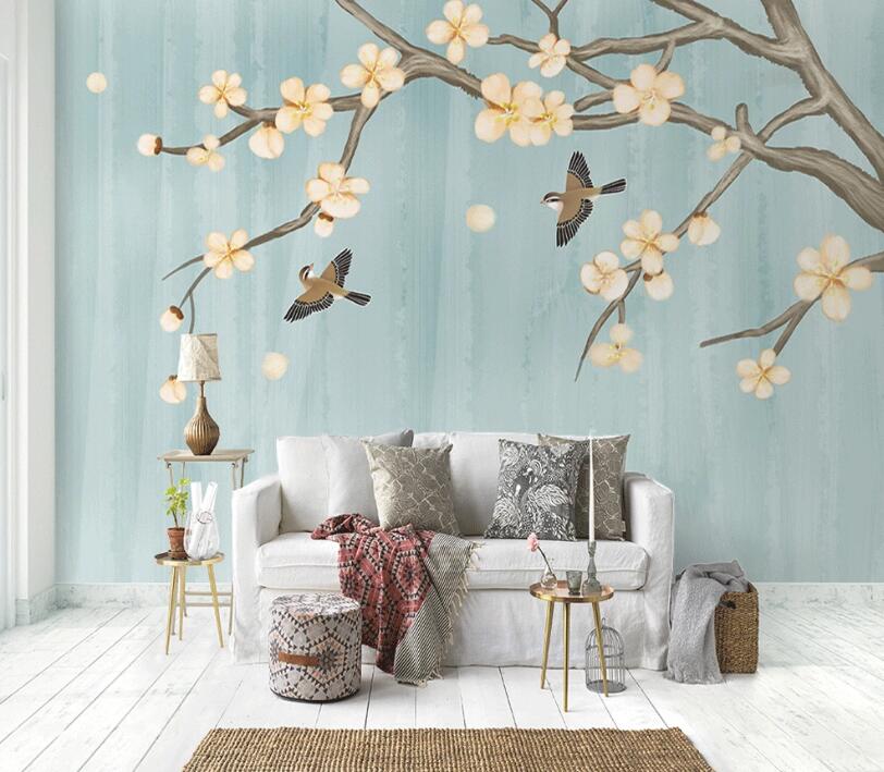 3D Flower Bird WC47 Wall Murals Wallpaper AJ Wallpaper 2 