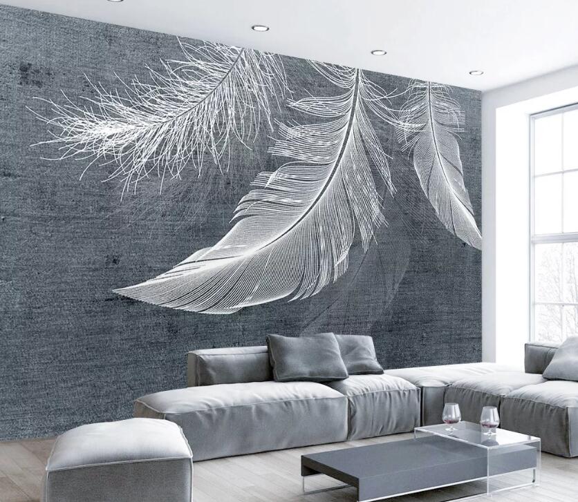 3D White Feather WC28 Wall Murals Wallpaper AJ Wallpaper 2 