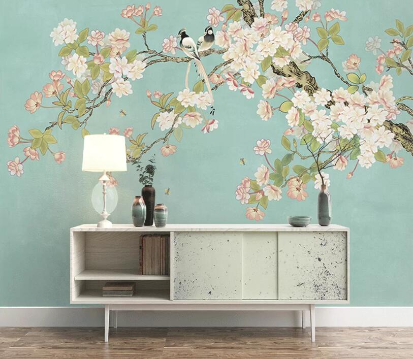 3D Flower Magpie WC1794 Wall Murals