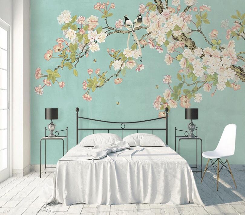 3D Flower Magpie WC1794 Wall Murals