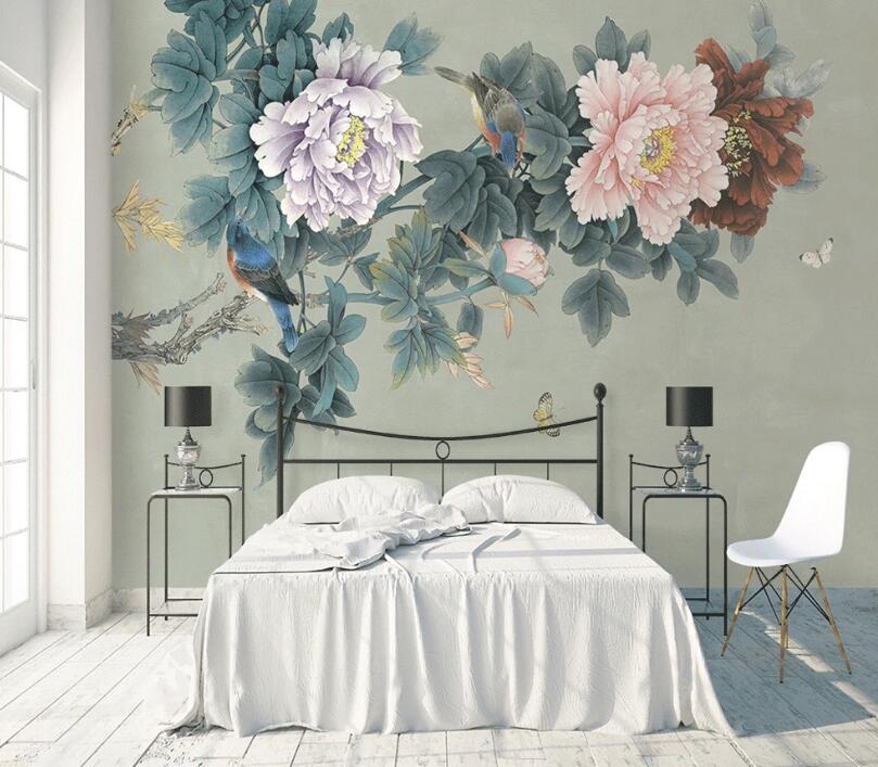 3D Branch Flower WC19 Wall Murals Wallpaper AJ Wallpaper 2 