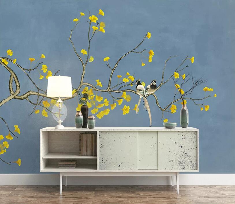 3D Yellow Flower WC13 Wall Murals Wallpaper AJ Wallpaper 2 