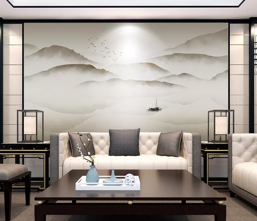 3D Mountain Cloud WC1768 Wall Murals