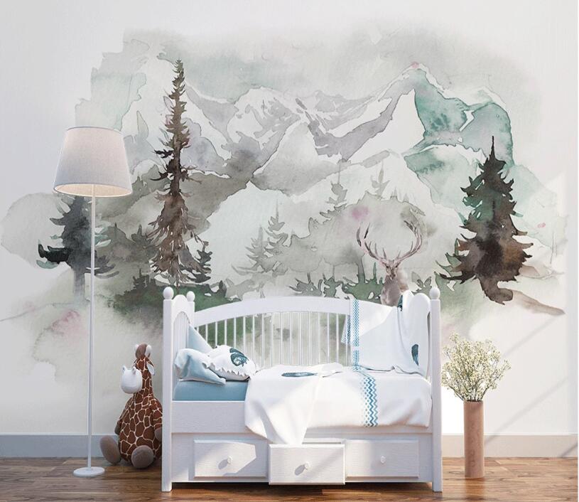 3D Hillside Tree WC1765 Wall Murals