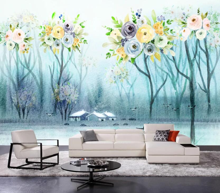 3D Colored Bouquet WC1757 Wall Murals