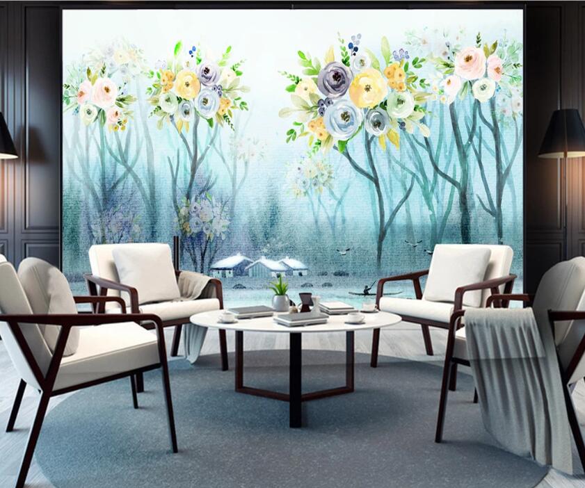 3D Colored Bouquet WC1757 Wall Murals