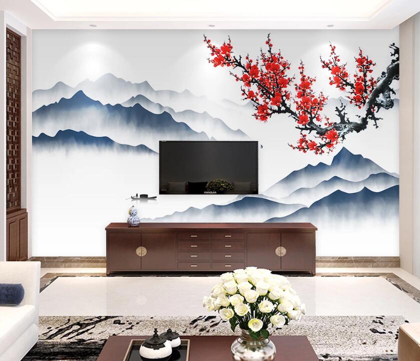 3D Mountain Plum WC1755 Wall Murals