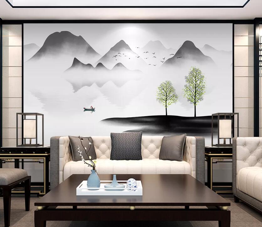 3D Hazy Lake WC1752 Wall Murals