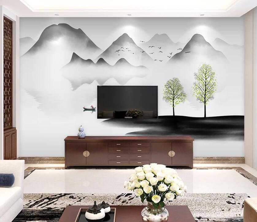 3D Hazy Lake WC1752 Wall Murals