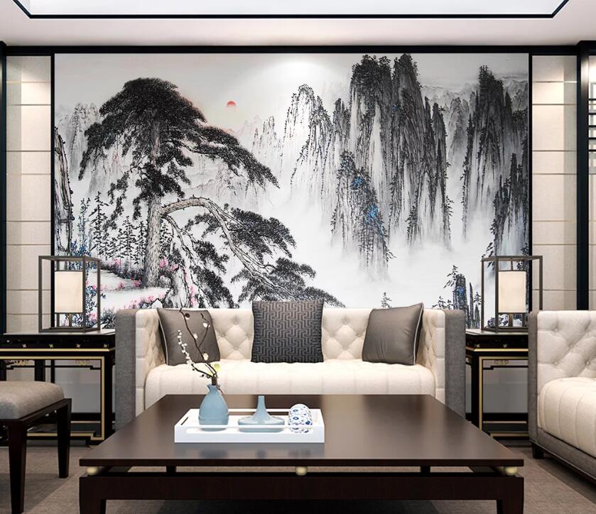 3D Mountain Cliff WC1743 Wall Murals