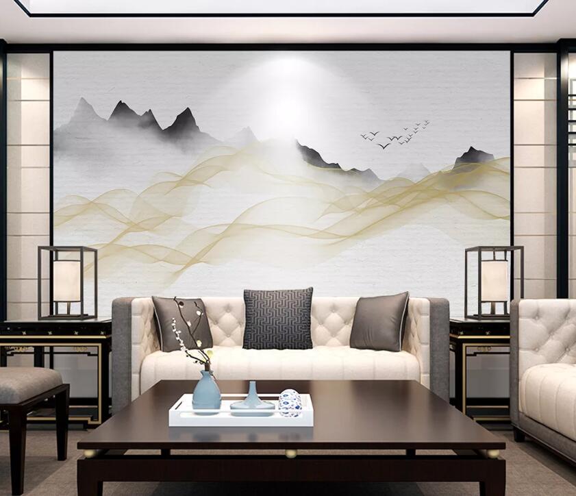 3D Far Mountain WC1737 Wall Murals