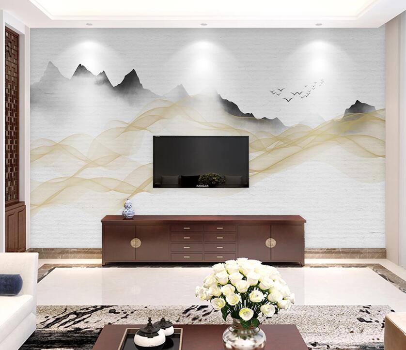 3D Far Mountain WC1737 Wall Murals