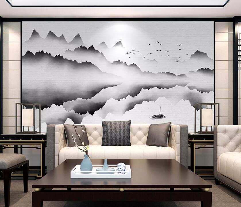 3D Bird Mountain WC1732 Wall Murals