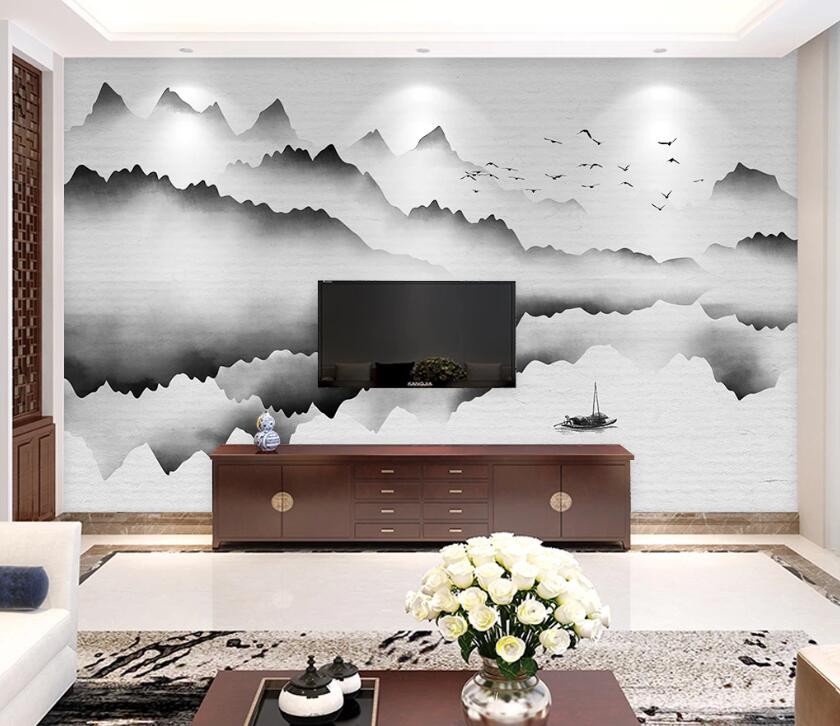 3D Bird Mountain WC1732 Wall Murals