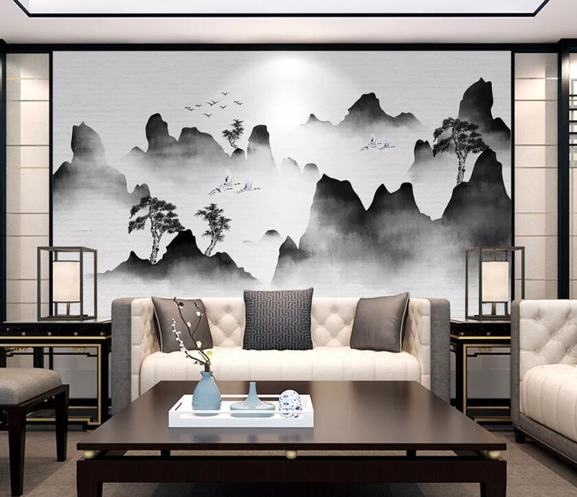 3D Wave Mountain WC1730 Wall Murals