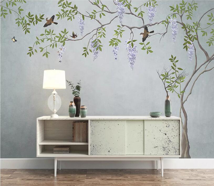 3D Bird Flower Tree WC1728 Wall Murals